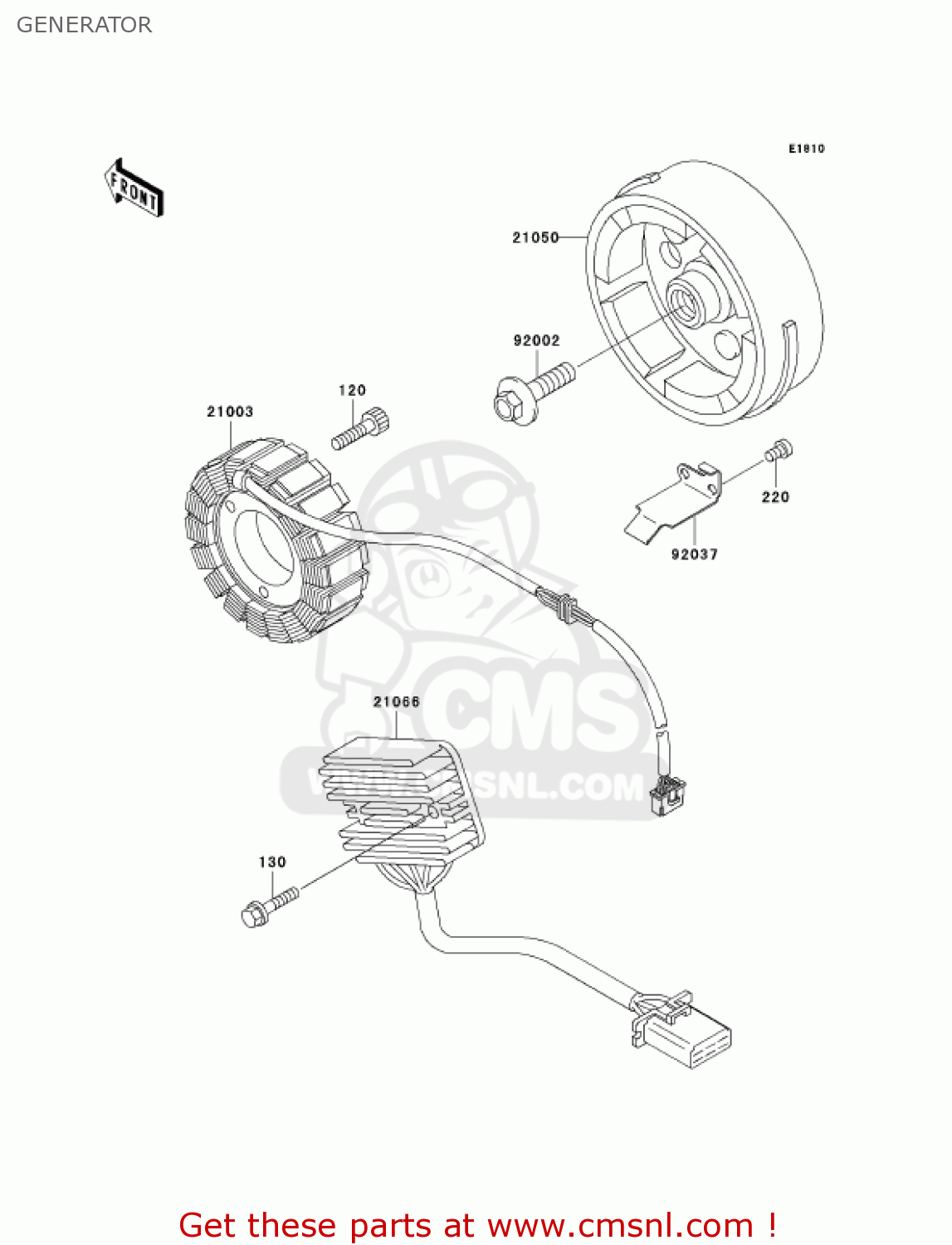 GENERATOR EX500D7F NINJA 500R 2007 USA CALIFORNIA CANADA