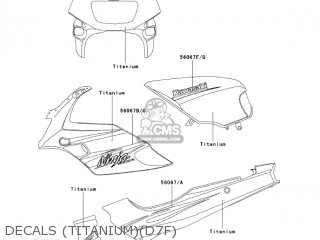 DECALS (TITANIUM)(D7F) - EX500D7F NINJA 500R 2007 USA CALIFORNIA CANADA
