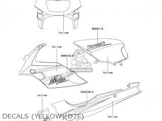 DECALS (YELLOW)(D7F) - EX500D7F NINJA 500R 2007 USA CALIFORNIA CANADA