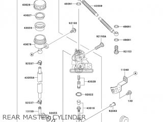 REAR MASTER CYLINDER - EX500D7F NINJA 500R 2007 USA CALIFORNIA CANADA