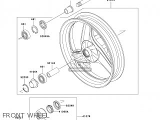 FRONT WHEEL - EX500D7F NINJA 500R 2007 USA CALIFORNIA CANADA