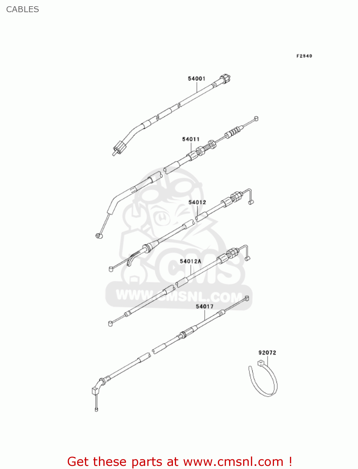 CABLES EX500D8 NINJA 500R 2001 USA CALIFORNIA CANADA