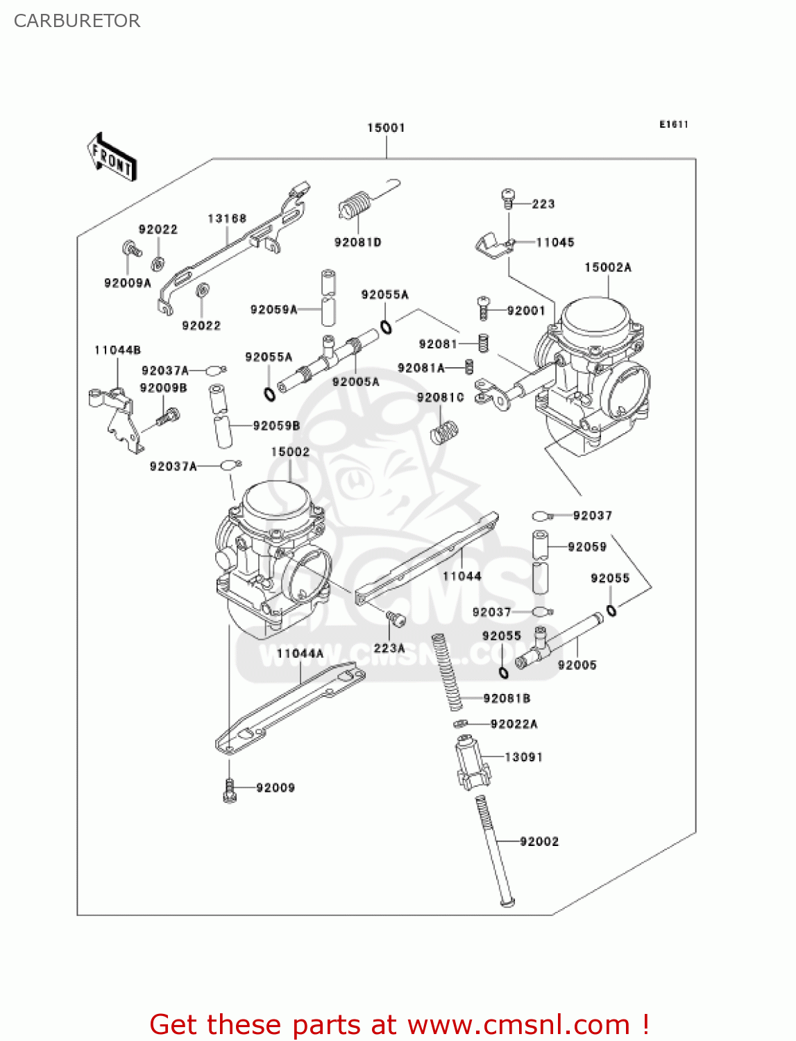 CARBURETOR EX500D8 NINJA 500R 2001 USA CALIFORNIA CANADA