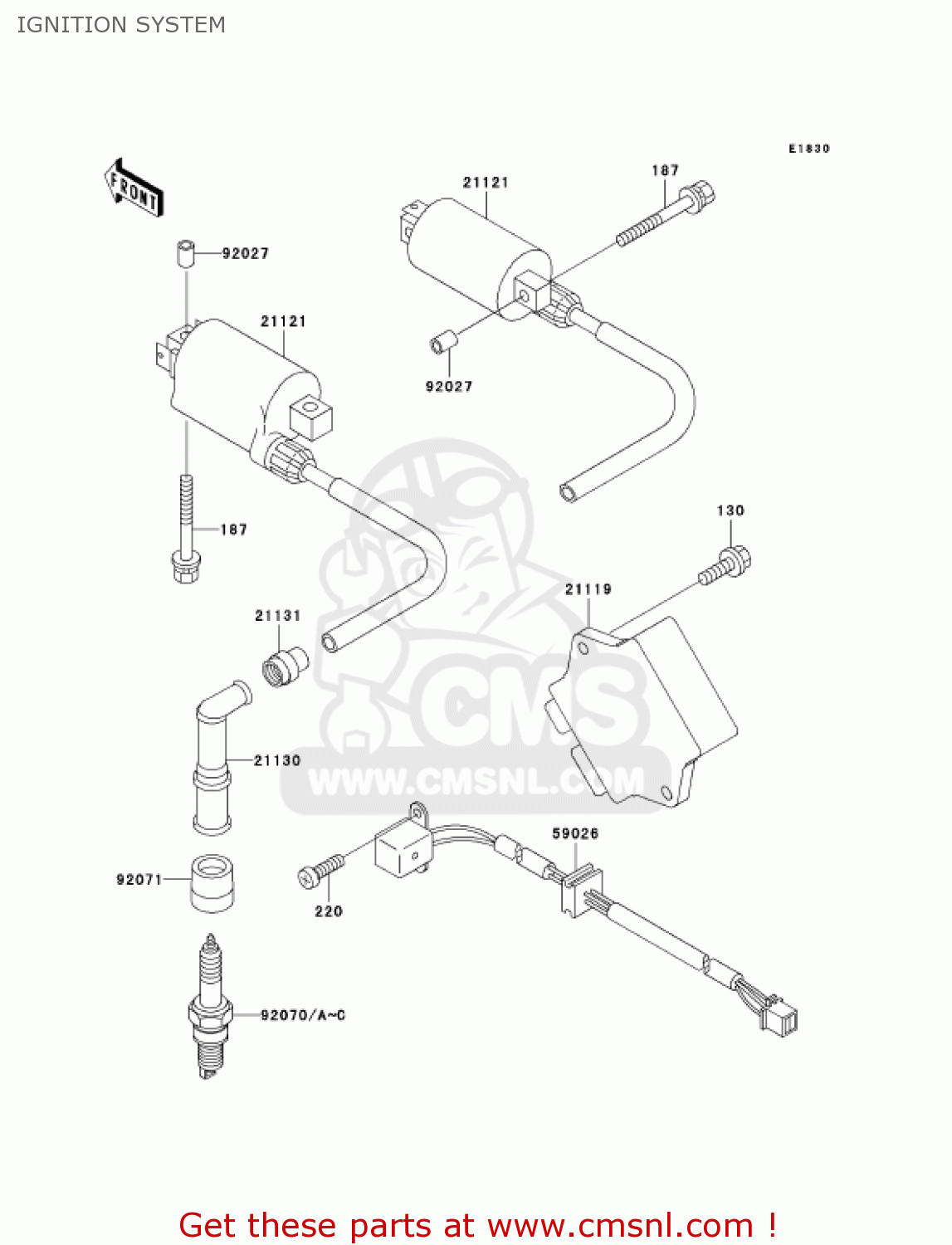IGNITION SYSTEM EX500D8 NINJA 500R 2001 USA CALIFORNIA CANADA