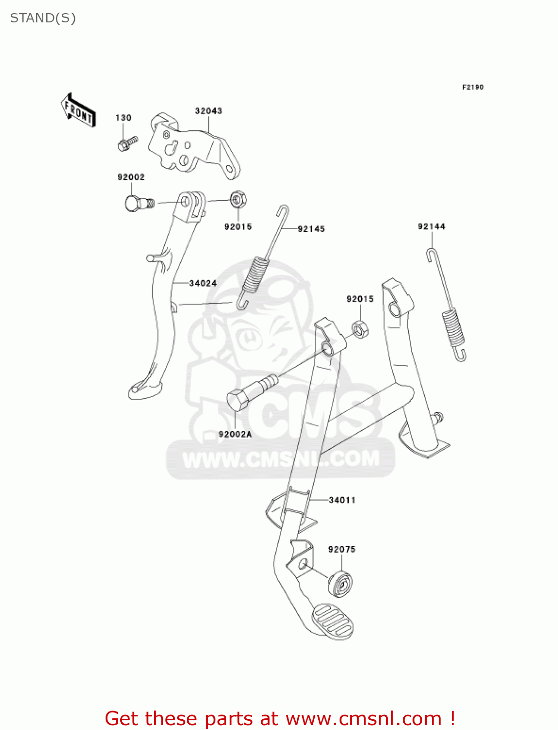STAND(S) EX500D8 NINJA 500R 2001 USA CALIFORNIA CANADA