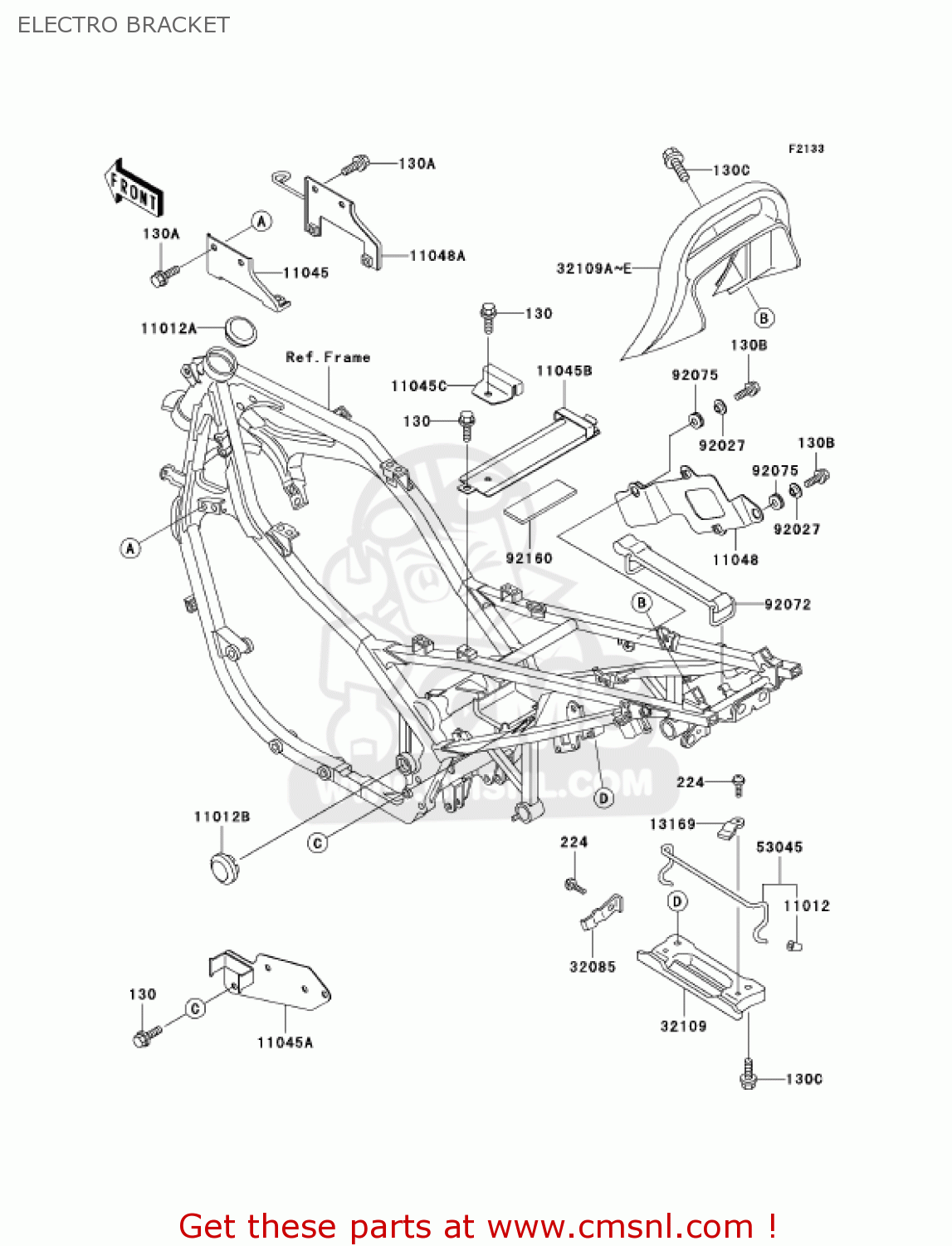 ELECTRO BRACKET EX500D8 NINJA 500R 2001 USA CALIFORNIA CANADA