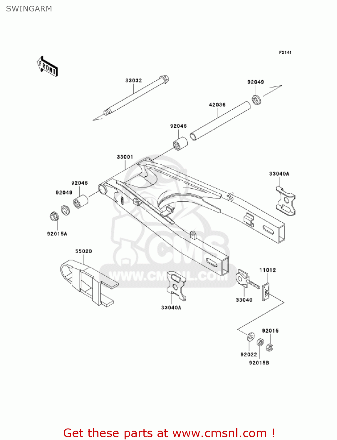 SWINGARM EX500D8 NINJA 500R 2001 USA CALIFORNIA CANADA