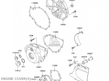 ENGINE COVER(S) - EX500D8 NINJA 500R 2001 USA CALIFORNIA CANADA
