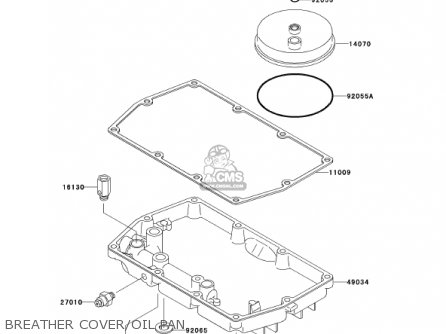 BREATHER COVER/OIL PAN - EX500D8 NINJA 500R 2001 USA CALIFORNIA CANADA