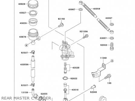 REAR MASTER CYLINDER - EX500D8 NINJA 500R 2001 USA CALIFORNIA CANADA