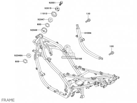 FRAME - EX500D8 NINJA 500R 2001 USA CALIFORNIA CANADA