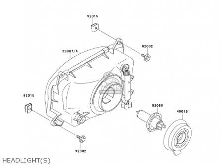 HEADLIGHT(S) - EX500D8 NINJA 500R 2001 USA CALIFORNIA CANADA