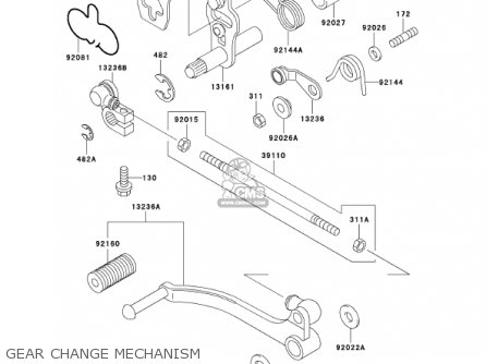 GEAR CHANGE MECHANISM - EX500D8 NINJA 500R 2001 USA CALIFORNIA CANADA