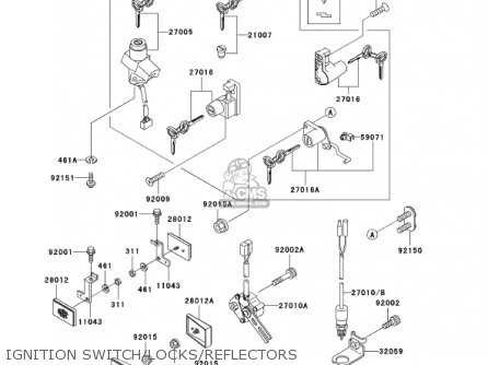 IGNITION SWITCH/LOCKS/REFLECTORS - EX500D8 NINJA 500R 2001 USA CALIFORNIA CANADA