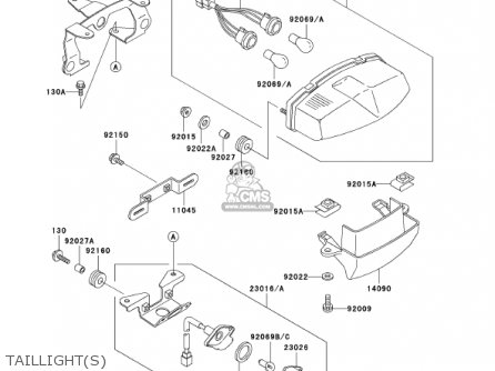 TAILLIGHT(S) - EX500D8 NINJA 500R 2001 USA CALIFORNIA CANADA