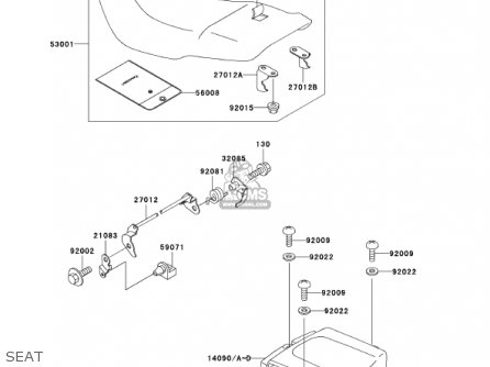 SEAT - EX500D8 NINJA 500R 2001 USA CALIFORNIA CANADA