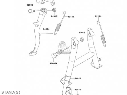 STAND(S) - EX500D8 NINJA 500R 2001 USA CALIFORNIA CANADA