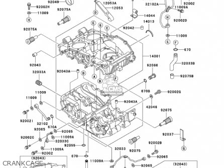 CRANKCASE - EX500D8 NINJA 500R 2001 USA CALIFORNIA CANADA