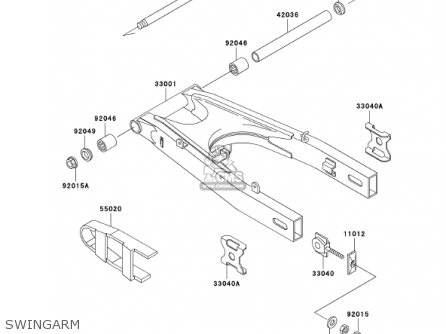 SWINGARM - EX500D8 NINJA 500R 2001 USA CALIFORNIA CANADA
