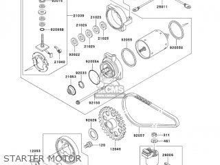 STARTER MOTOR - EX500D8 NINJA 500R 2001 USA CALIFORNIA CANADA