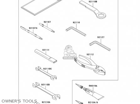 OWNER'S TOOLS - EX500D8 NINJA 500R 2001 USA CALIFORNIA CANADA
