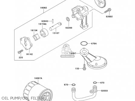 OIL PUMP/OIL FILTER - EX500D8 NINJA 500R 2001 USA CALIFORNIA CANADA