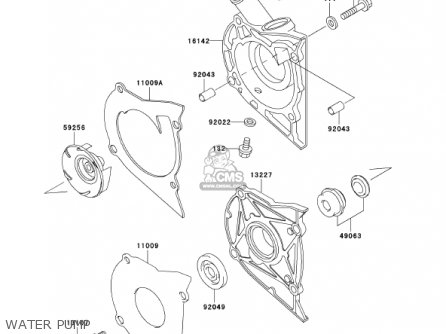 WATER PUMP - EX500D8 NINJA 500R 2001 USA CALIFORNIA CANADA