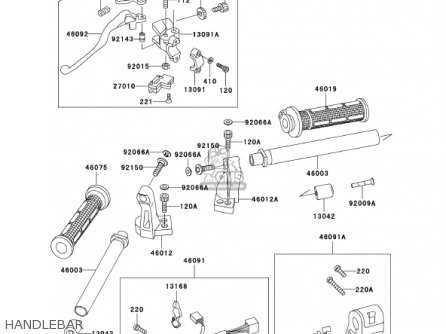 HANDLEBAR - EX500D8 NINJA 500R 2001 USA CALIFORNIA CANADA