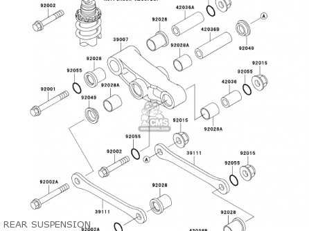 REAR SUSPENSION - EX500D8 NINJA 500R 2001 USA CALIFORNIA CANADA