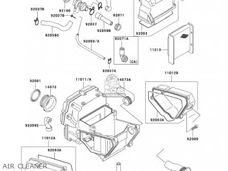 AIR CLEANER - EX500D8 NINJA 500R 2001 USA CALIFORNIA CANADA