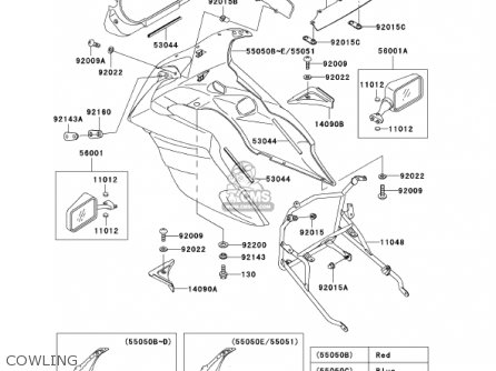 COWLING - EX500D8 NINJA 500R 2001 USA CALIFORNIA CANADA