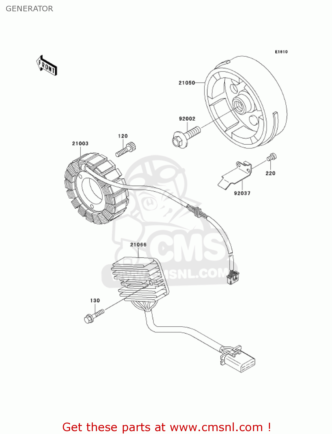 GENERATOR EX500D9 NINJA 500R 2002 USA CALIFORNIA CANADA