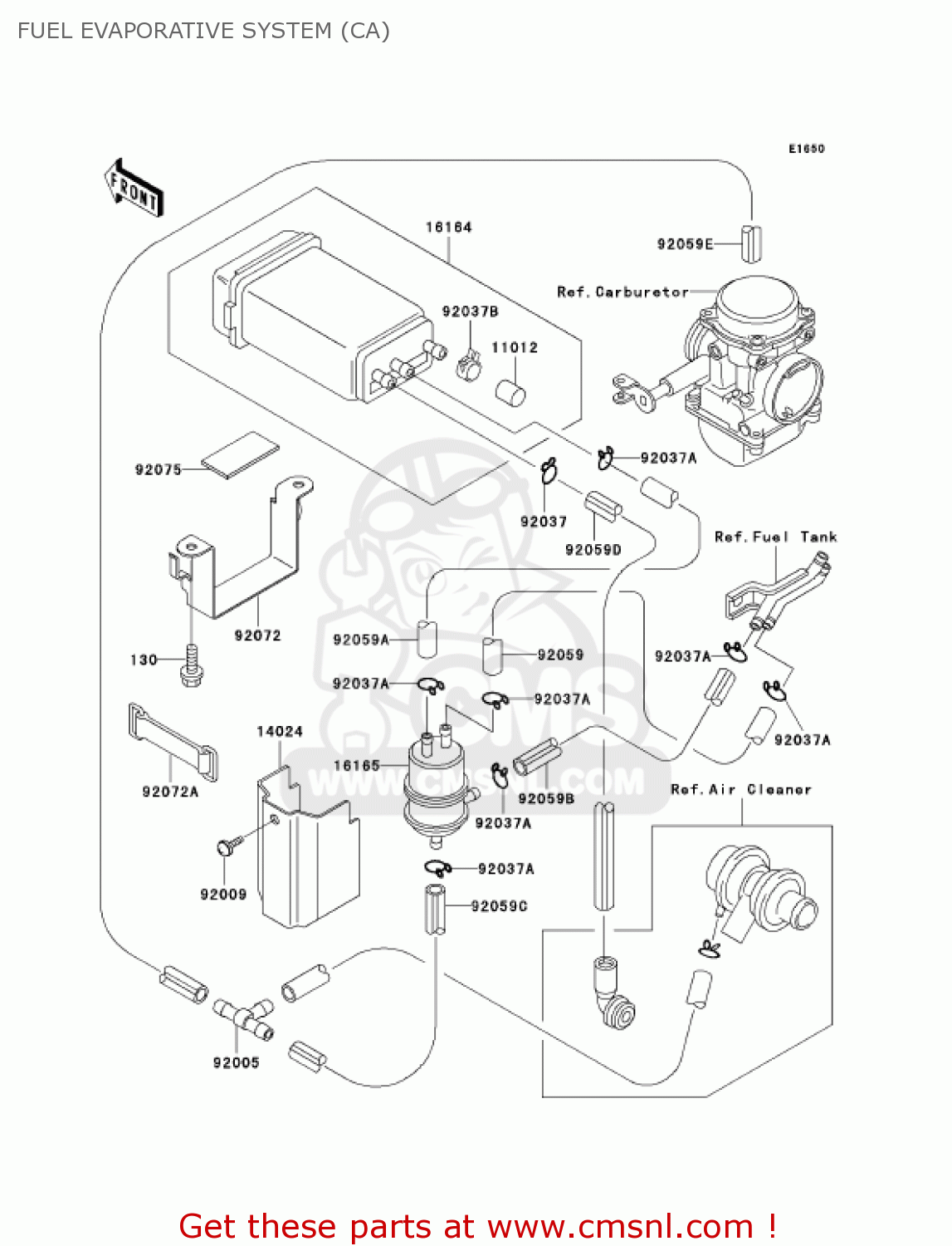 FUEL EVAPORATIVE SYSTEM (CA) EX500D9 NINJA 500R 2002 USA CALIFORNIA CANADA