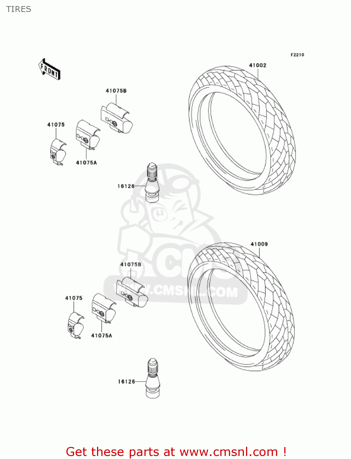 TIRES EX500D9 NINJA 500R 2002 USA CALIFORNIA CANADA