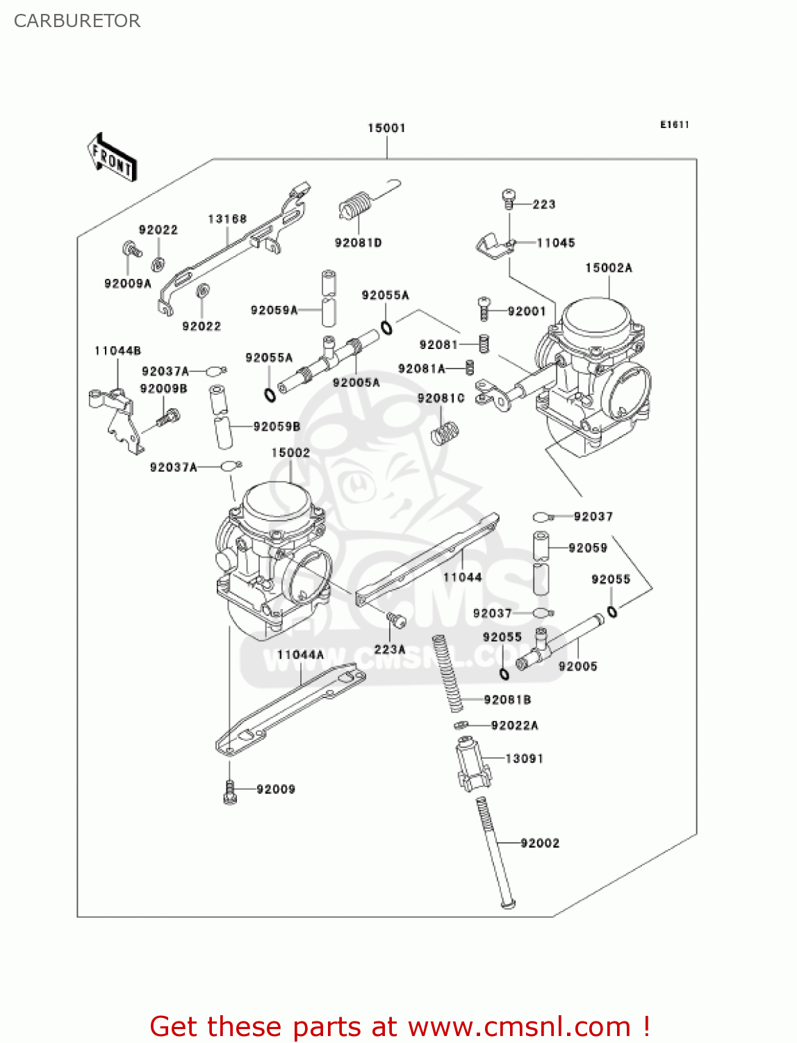 CARBURETOR EX500D9 NINJA 500R 2002 USA CALIFORNIA CANADA