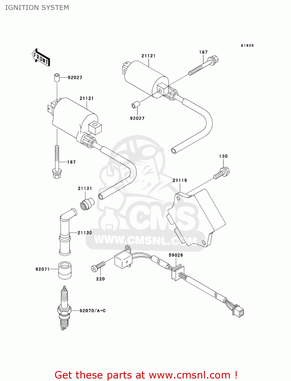 IGNITION SYSTEM EX500D9 NINJA 500R 2002 USA CALIFORNIA CANADA