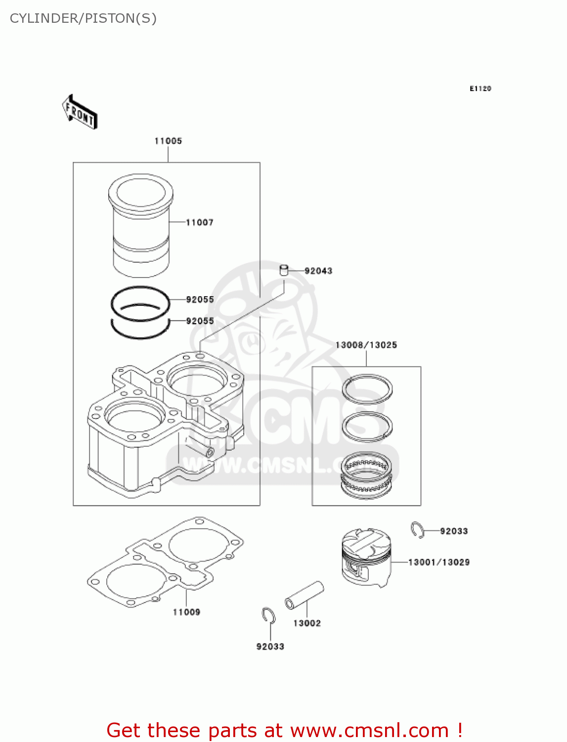 CYLINDER/PISTON(S) EX500D9 NINJA 500R 2002 USA CALIFORNIA CANADA