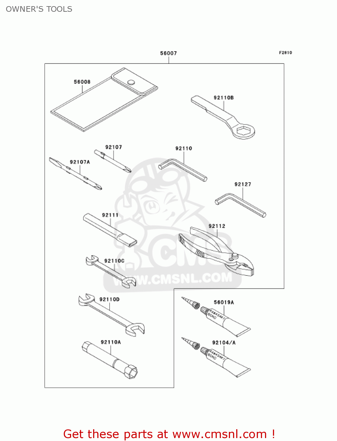 OWNER'S TOOLS EX500D9 NINJA 500R 2002 USA CALIFORNIA CANADA