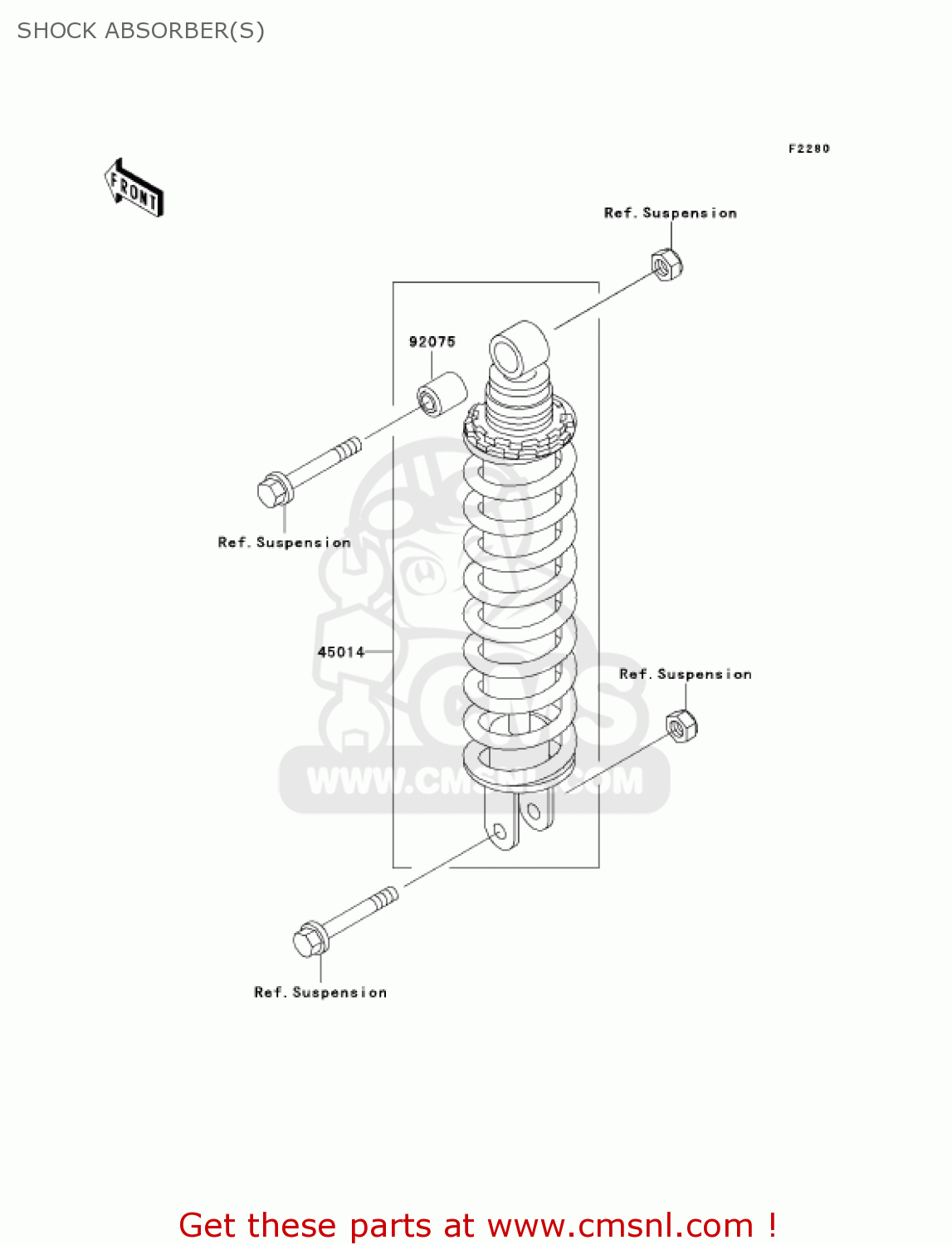 SHOCK ABSORBER(S) EX500D9 NINJA 500R 2002 USA CALIFORNIA CANADA
