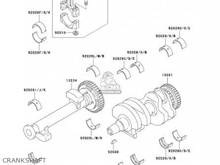 CRANKSHAFT - EX500D9 NINJA 500R 2002 USA CALIFORNIA CANADA