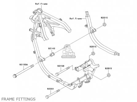 FRAME FITTINGS - EX500D9 NINJA 500R 2002 USA CALIFORNIA CANADA