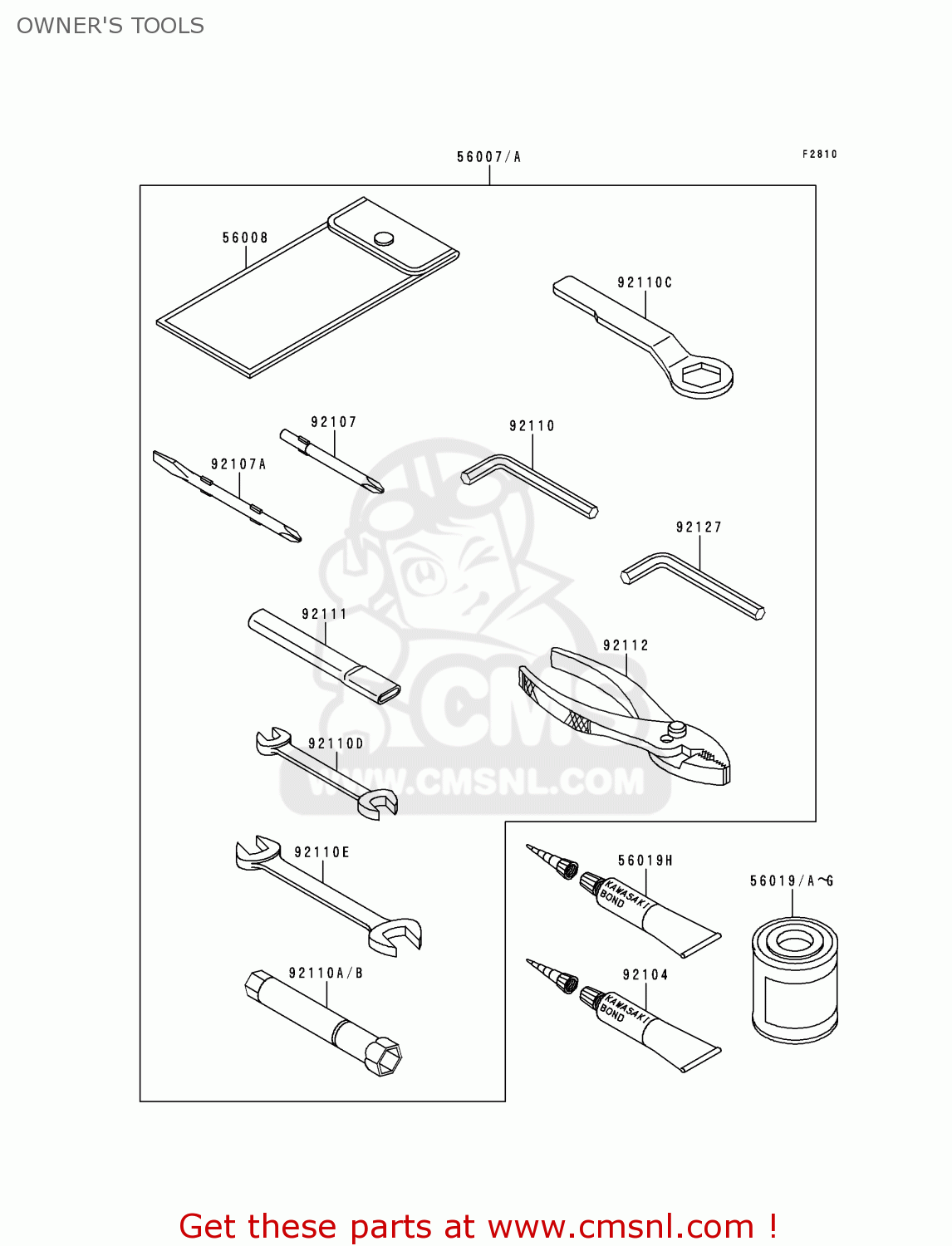 OWNER'S TOOLS EX500E1 GPZ500S 1994 EUROPE FR NL FG GR IT NR SP