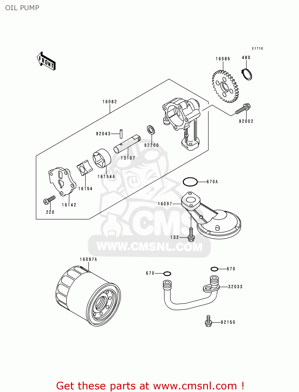 OIL PUMP EX500E2 GPZ500S 1995 EUROPE FR NL FG GR IT NR SP