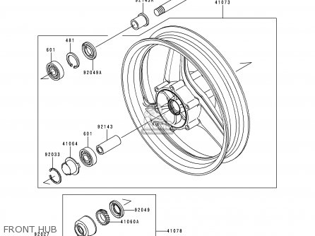 FRONT HUB - EX500E2 GPZ500S 1995 EUROPE FR NL FG GR IT NR SP