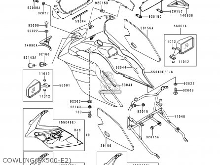 COWLING(EX500-E2) - EX500E2 GPZ500S 1995 EUROPE FR NL FG GR IT NR SP