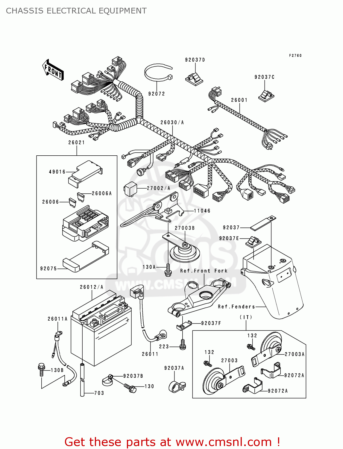 CHASSIS ELECTRICAL EQUIPMENT EX500E3 GPZ500S 1996 EUROPE FR NL FG GR NR SP