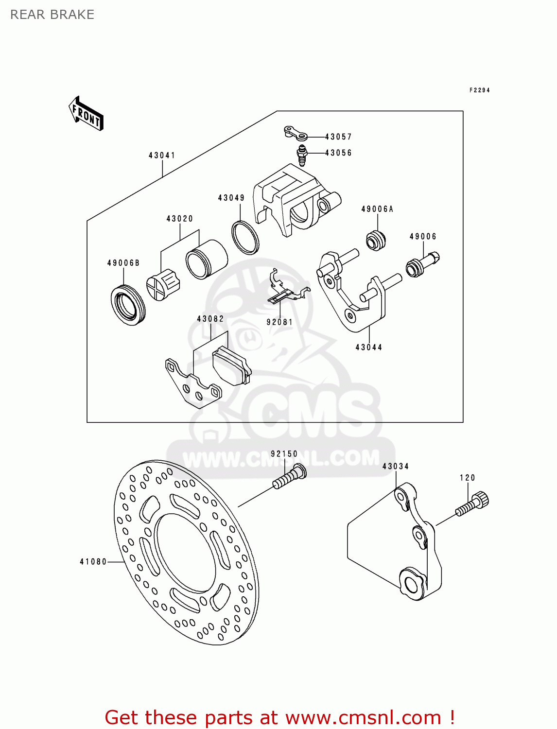 REAR BRAKE EX500E4 GPZ500S 1997 NETHERLANDS FG IT