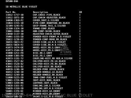 1994 EX500-E1     20 PEARL PURPLISH BLACK MICA - EX500E4 GPZ500S 1997 NETHERLANDS FG IT