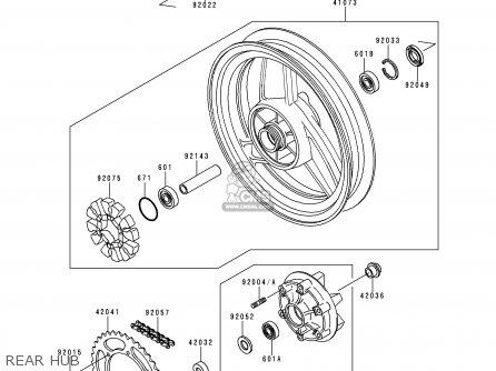 REAR HUB - EX500E4 GPZ500S 1997 NETHERLANDS FG IT