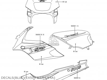 DECALS(BLUE)(EX500-E3/E4/E4A) - EX500E4 GPZ500S 1997 NETHERLANDS FG IT